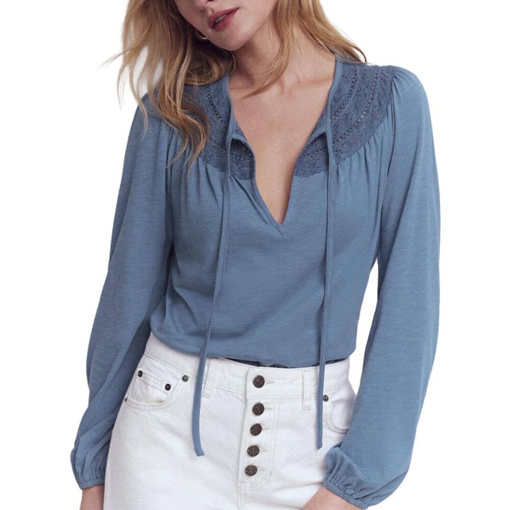 Boden Womens Edi Trim Detail Top, Blue